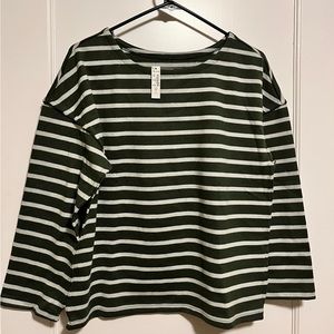 NWT Madewell crop long sleeve striped tee